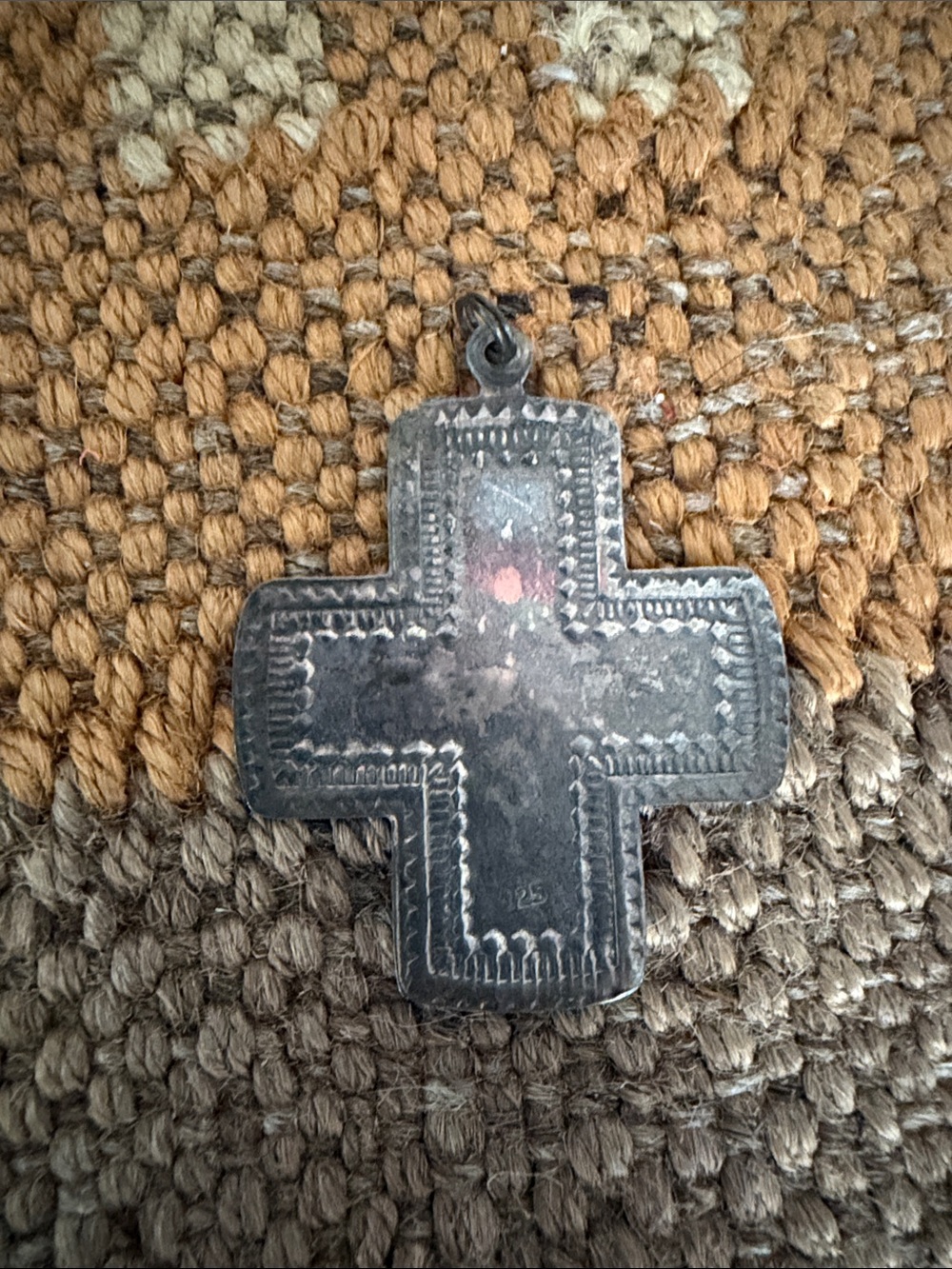 Sterling silver southwestern cross pendant